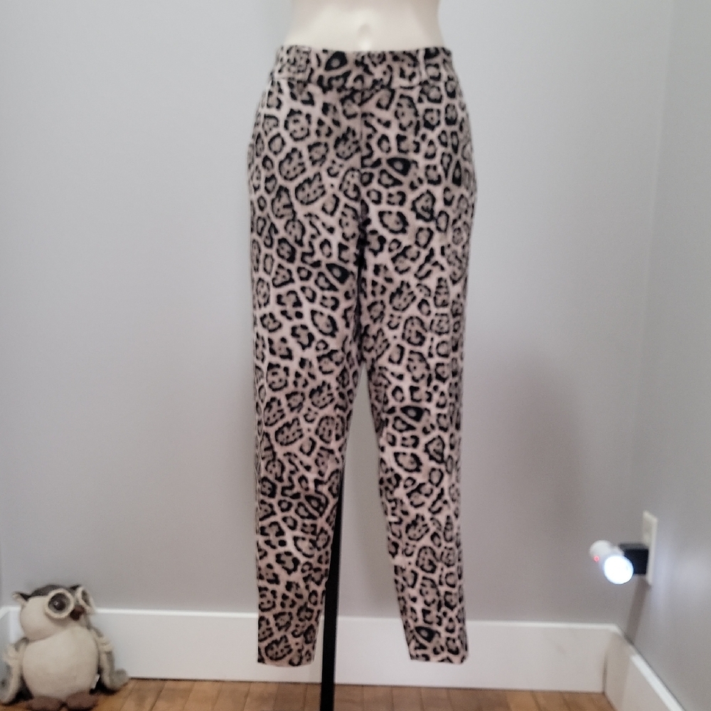 Victorias Secret The Ankle Crop Frankie Pant - Nude Leopard Sz 2